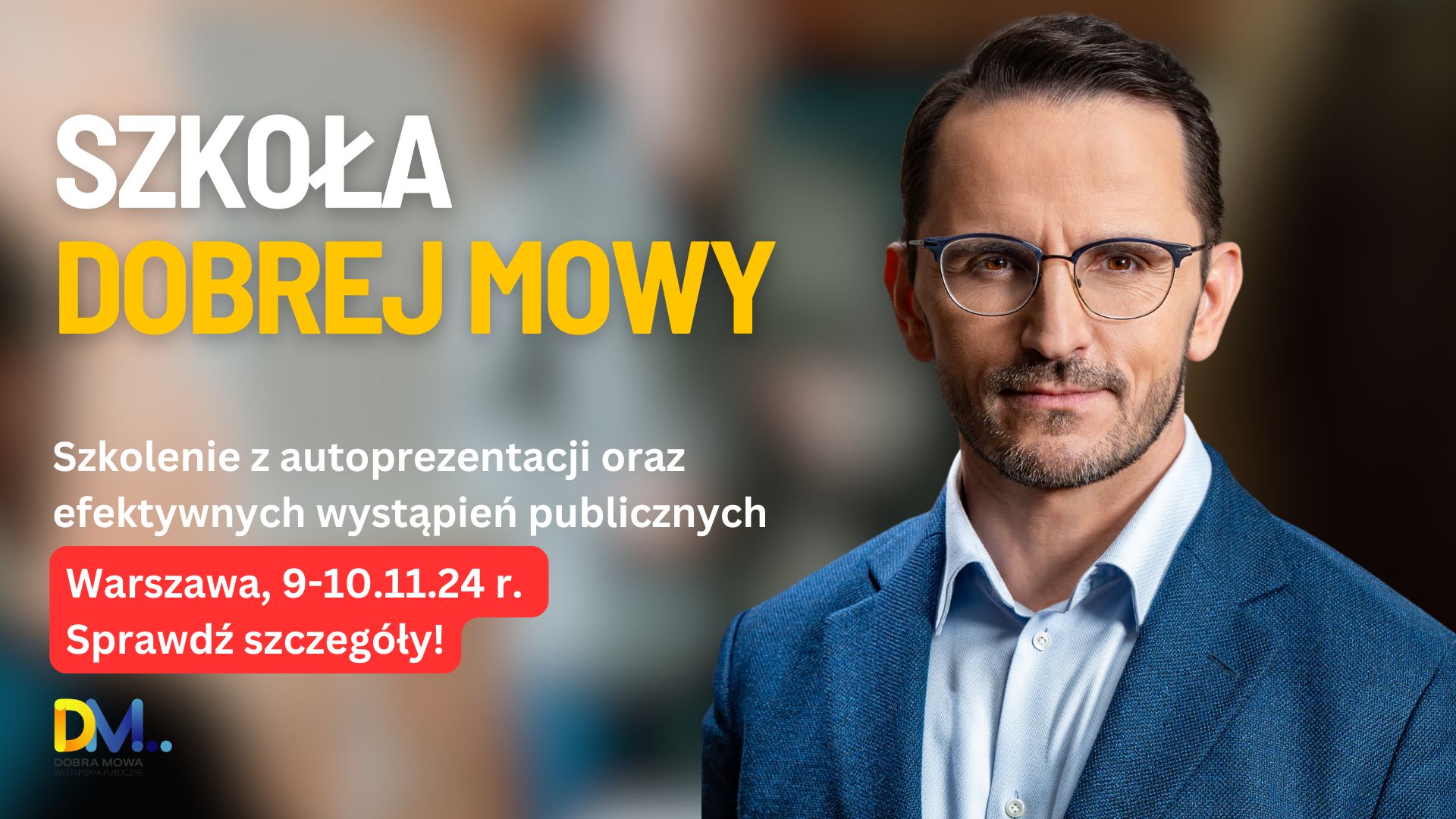 Baner informacyjny o szkoleniu "szkoła dobrej mowy"