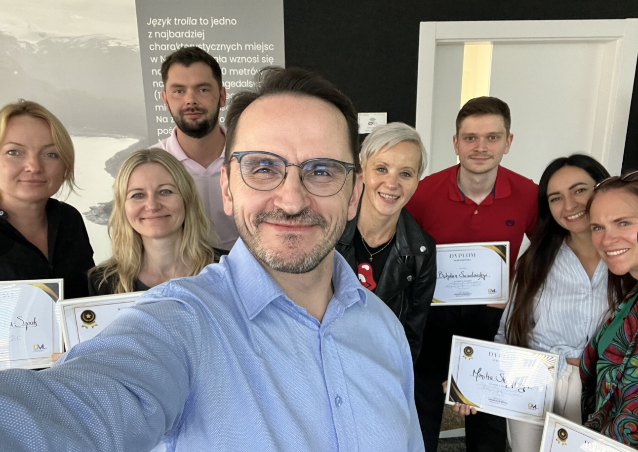 Uczestnicy szkolenia z wystąpień publicznych w Warszawie
